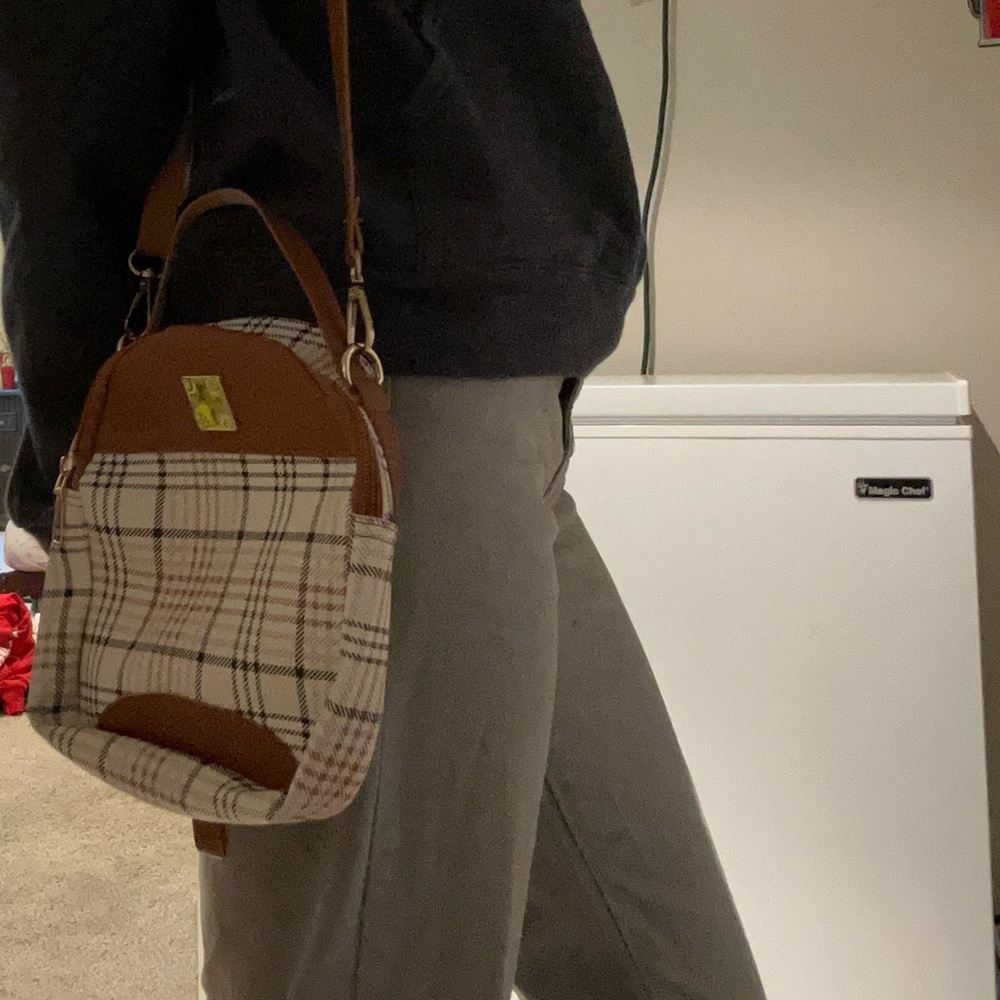Plaid Brown and Cream Women's Bag